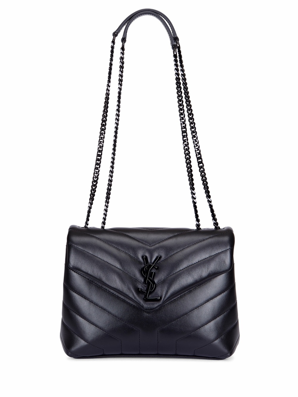 Saint Laurent Loulou Black Quilted Leather Chain Small Bag